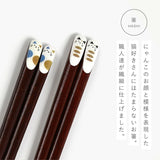 日本製貓造型情侶筷子筷子架禮盒套裝