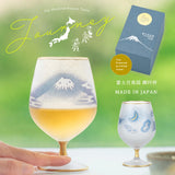 日本風富士山玻璃短柄款酒杯
