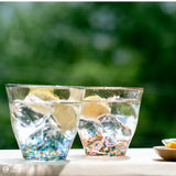 日本津輕金箔花火玻璃對杯
