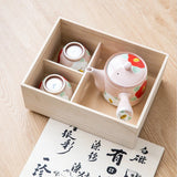 有田燒山茶花圖案茶具套裝-橫手急須款