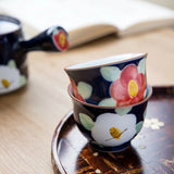 有田燒山茶花圖案茶具套裝-橫手急須款