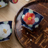 有田燒山茶花圖案茶具套裝-橫手急須款