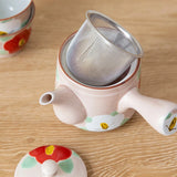 有田燒山茶花圖案茶具套裝-橫手急須款